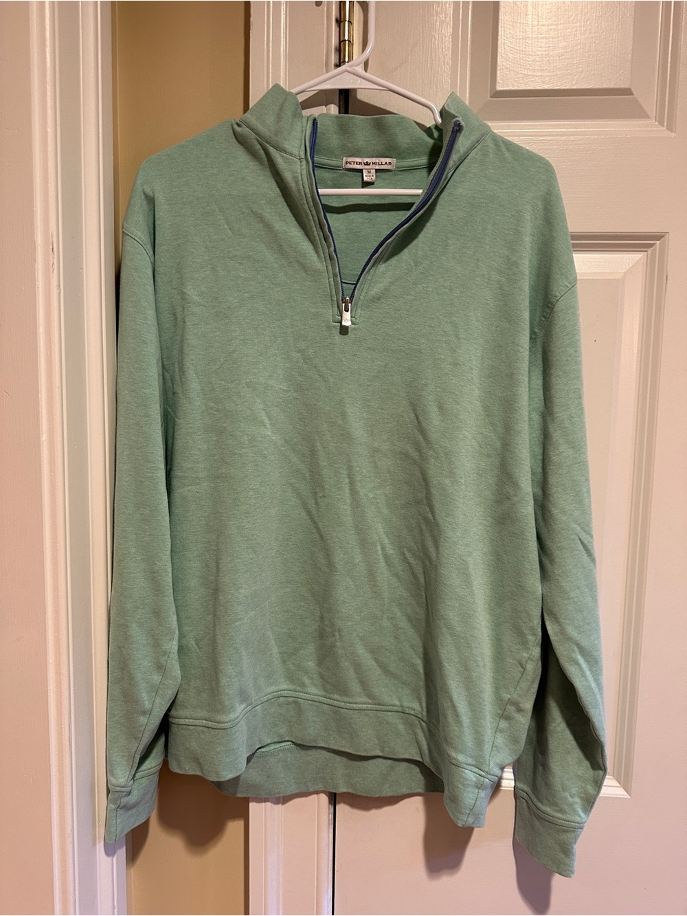 Peter Millar 100% Cotton Quarter Zip Pullover Mint Green Men’s Medium EUC